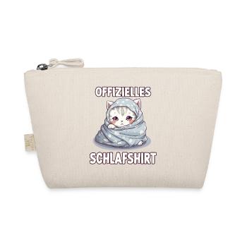Kuscheliges Katzen T-Shirt für gemütliche Nächte - Bio-Täschchen - Natur - Vorne