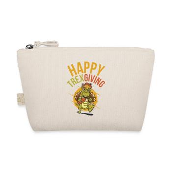 Happy Trexgiving Thanksgiving T Rex Dinosaur - Organic Pouch - nature - Front
