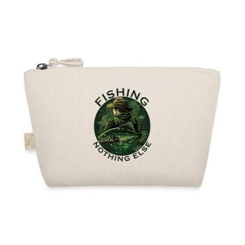Angler beim fischen mit Schriftzug - Bio-Täschchen - Natur - Vorne