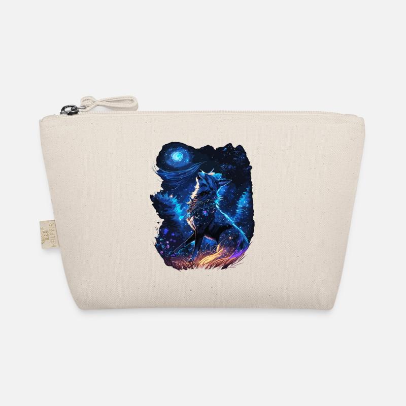 howling wolf in mystical nature Organic Pouch
