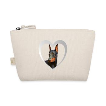 Hundeliebhaber - Hunde Herz - Dobermann - Bio-Täschchen - Natur - Vorne