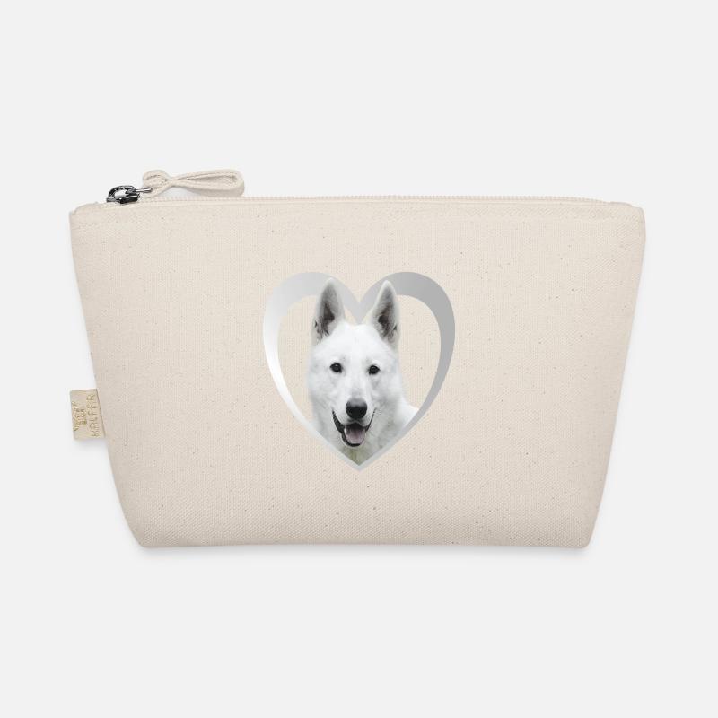 Dog Lover - Dog Heart - White Shepherd Dog Organic Pouch
