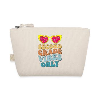Second Grade Vibes Only Back to School Vintage - Organic Pouch - nature - Front
