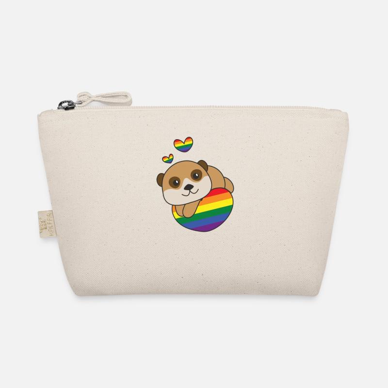 Rainbow Flag Pride LGBTQ Cute Meerkat Love Organic Pouch