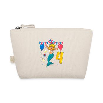 With Mermaid - Girl Birthday 4 Years - Organic Pouch - nature - Front