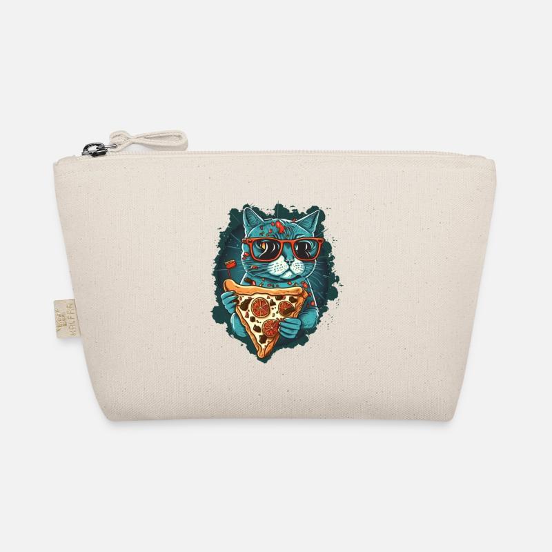 Chat avec des tranches de pizza Trousse biologique