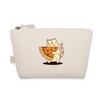 Cat carries pizza slice - Organic Pouch - nature - Front