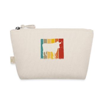 Cow Farmer Retro Gift - Organic Pouch - nature - Front