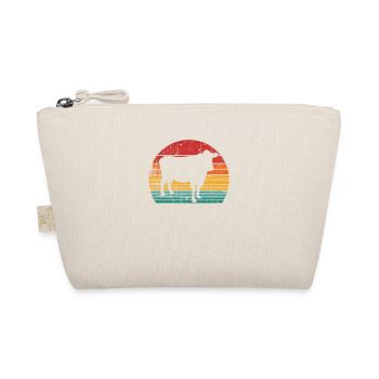 Cow Farmer Retro Gift - Organic Pouch - nature - Front