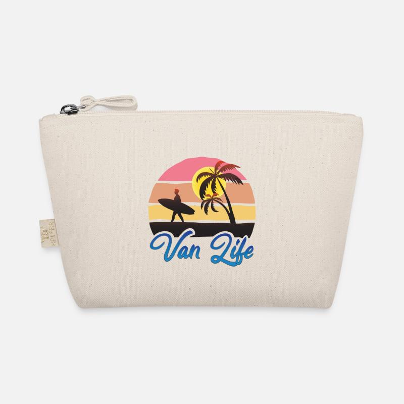 Van Life Retro Beach Design Bleu Trousse biologique