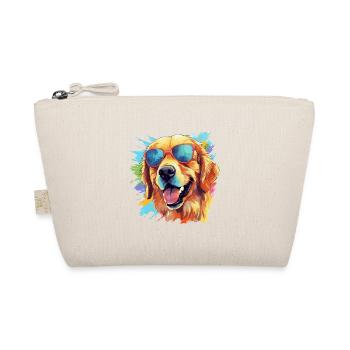 Colorful Golden Retriever Wearing Sunglasses - Organic Pouch - nature - Front