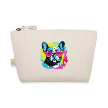 Bunte französische Bulldogge mit Sonnenbrille - Bio-Täschchen - Natur - Vorne