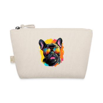 Bouledogue français coloré portant des lunettes de soleil - Trousse biologique - nature - Devant