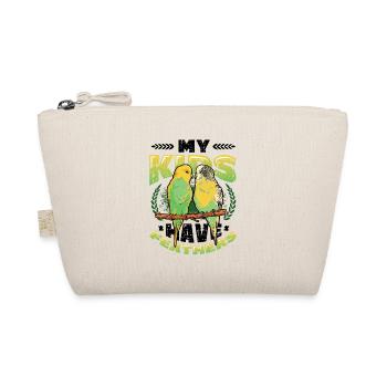 My children have feathers, budgie, bird - Organic Pouch - nature - Front