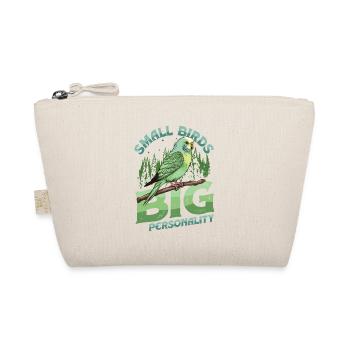 Small Birds Big Personality, Budgie - Organic Pouch - nature - Front