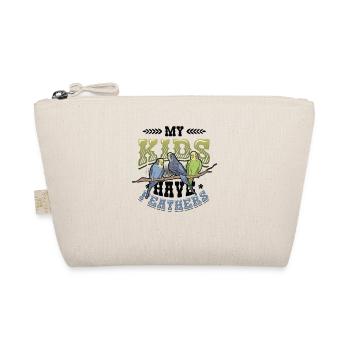 My children have feathers, budgie, bird - Organic Pouch - nature - Front