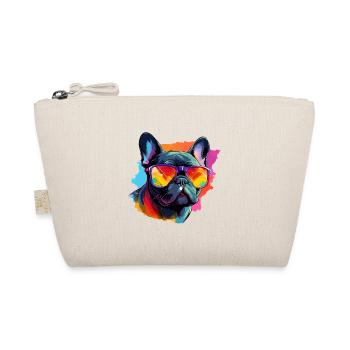 Bouledogue français coloré portant des lunettes de soleil - Trousse biologique - nature - Devant