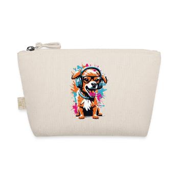 Cute dog with headphones and glasses - Organic Pouch - nature - Front
