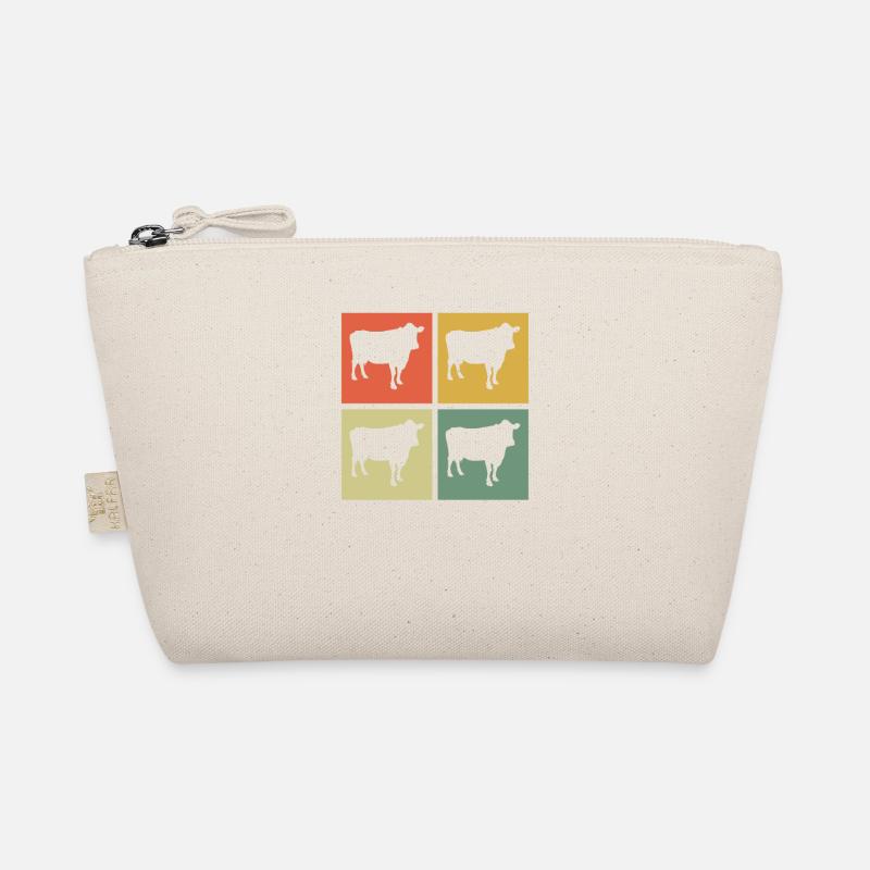 Kuh Tier Bauer Muh Retro Bauernhof Geschenk Bio-Täschchen