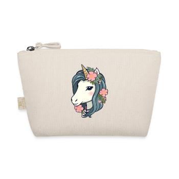 Einhorn Blumen - Bio-Täschchen - Natur - Vorne