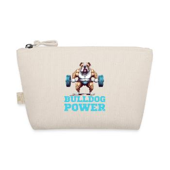 Bulldog Power Fitness Hund Bulldogge Gym - Bio-Täschchen - Natur - Vorne