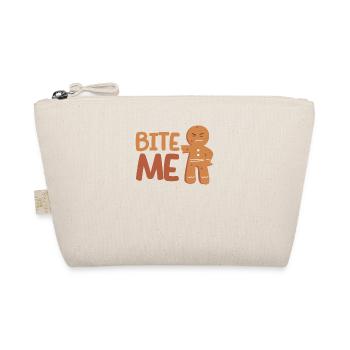 Bite Me Gingerbread Man Funny Christmas Cookie - Organic Pouch - nature - Front