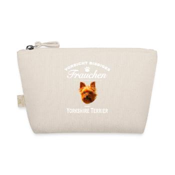 Vorsicht - Bissiges Frauchen - Yorkshire Terrier - Bio-Täschchen - Natur - Vorne