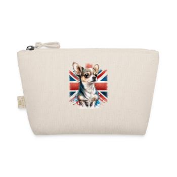 Chihuahua - Großbritannien England Flagge Farben - Bio-Täschchen - Natur - Vorne