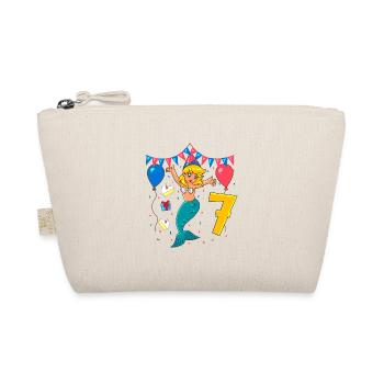 With Mermaid - Girl Birthday 7 Years - Organic Pouch - nature - Front