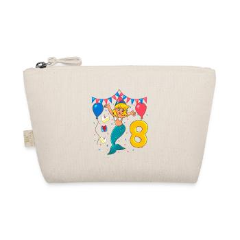 With Mermaid - Girl Birthday 8 Years - Organic Pouch - nature - Front