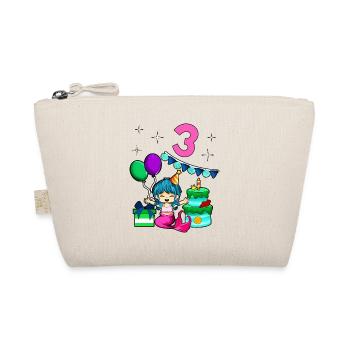 With Mermaid - Girl Birthday 3 Years - Organic Pouch - nature - Front