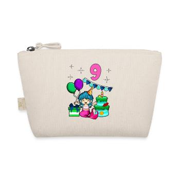 With Mermaid - Girl Birthday 9 Years - Organic Pouch - nature - Front
