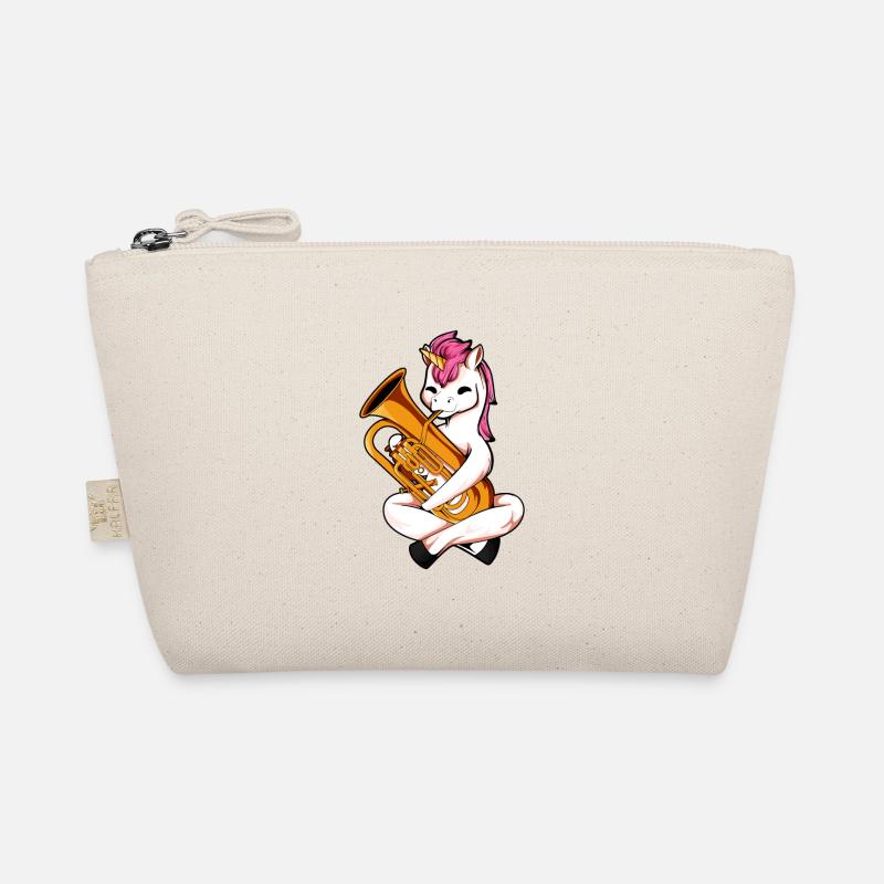 Cartoon unicorn playing euphonium Organic Pouch