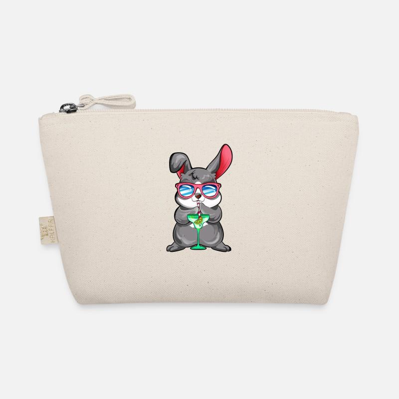 Comic bunny enjoying a cocktail Organic Pouch