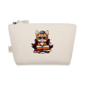 Chat avec beaucoup de livres - Trousse biologique - nature - Devant