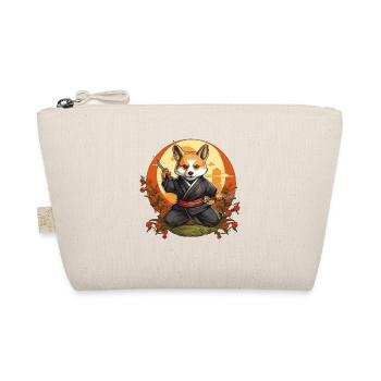 Ninja Corgi Dog with Knives - Organic Pouch - nature - Front