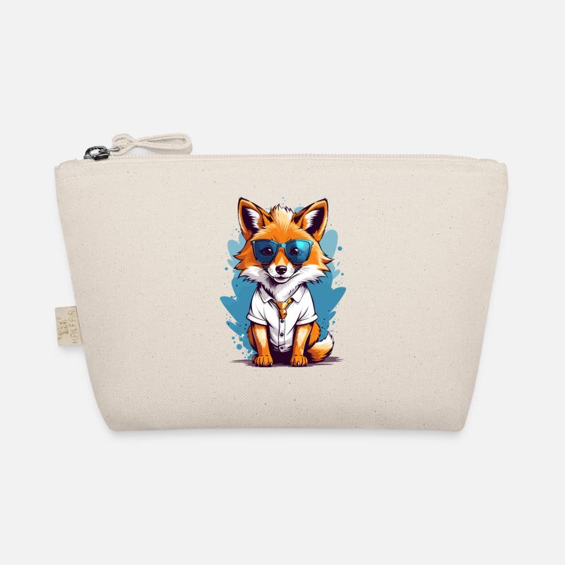 Cute fox with sunglasses Organic Pouch
