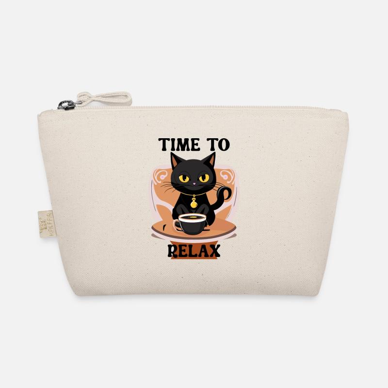 Entspannte Katze mit Teetasse Bio-Täschchen