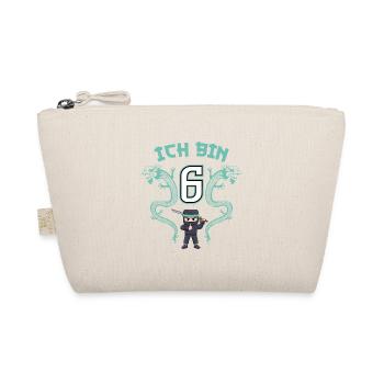 Sechster Geburtstag Kämpfer 6. Geburtstag Ninja - Bio-Täschchen - Natur - Vorne