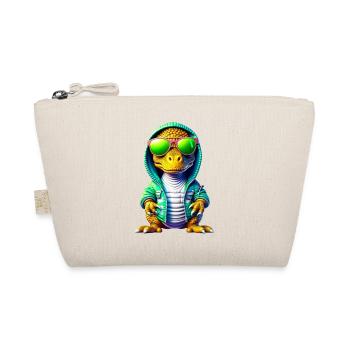 Dj Club Cooler Dino with sunglasses festival - Organic Pouch - nature - Front