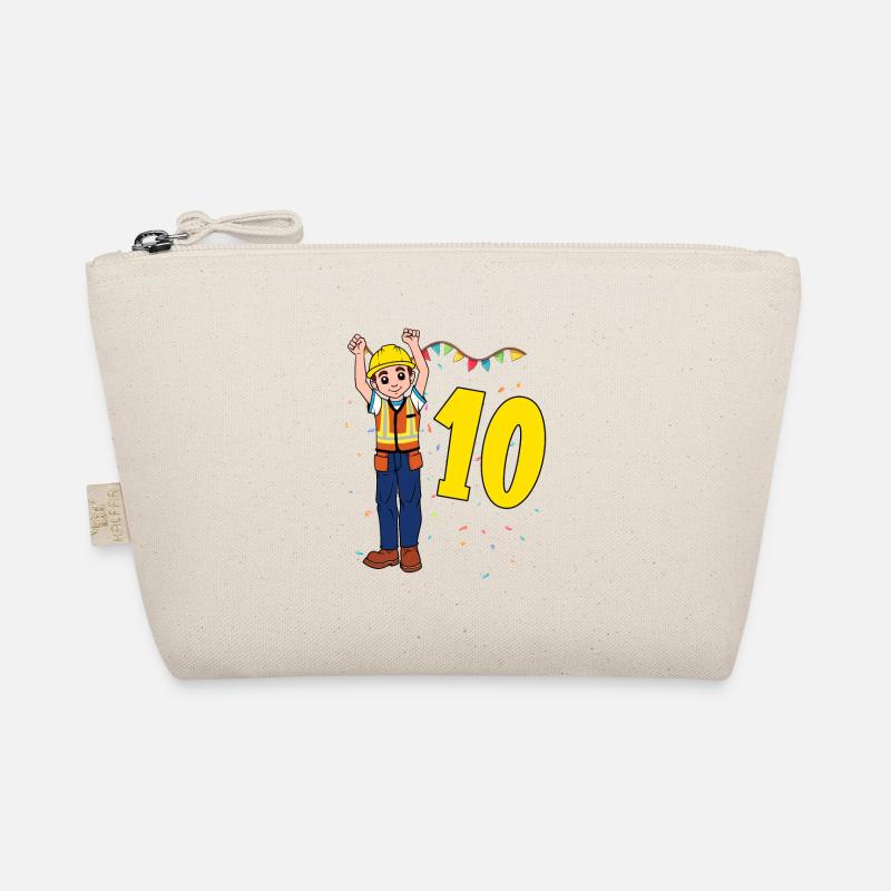 With construction worker - boys' birthday 10 years Organic Pouch