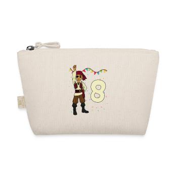 With Pirate - Boys Birthday 8 Years - Organic Pouch - nature - Front