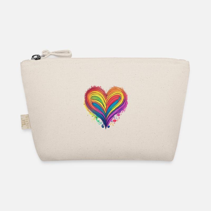 LGBTQ Trend Herz in Regenbogenfarben Pride Bio-Täschchen