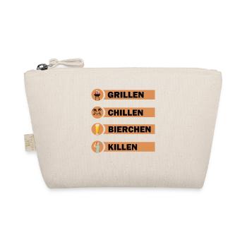 Grillen Chillen Bierchen Killen Grill Bier Spruch - Bio-Täschchen - Natur - Vorne
