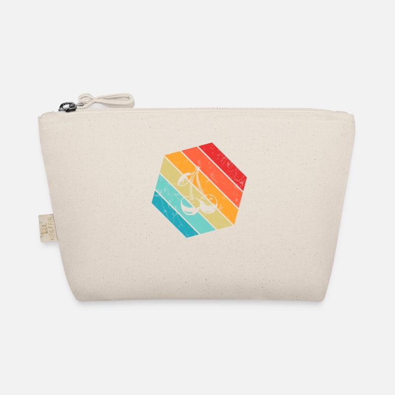 Kirsche Retro Frucht Obst Kirschen - Bio-Täschchen - Natur