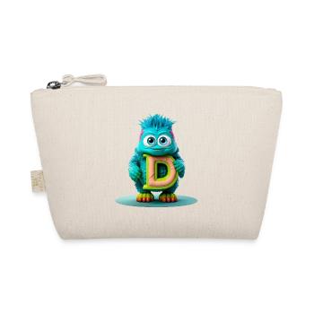 Colorful Monster with Bright Letter D - Organic Pouch - nature - Front
