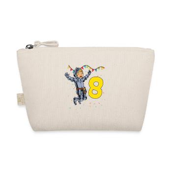 With Knight - Boys' Birthday 8 Years - Organic Pouch - nature - Front