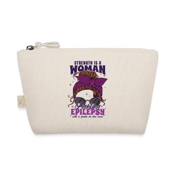 Strength Is A Woman Fighting Epilepsy Bandana - Organic Pouch - nature - Front