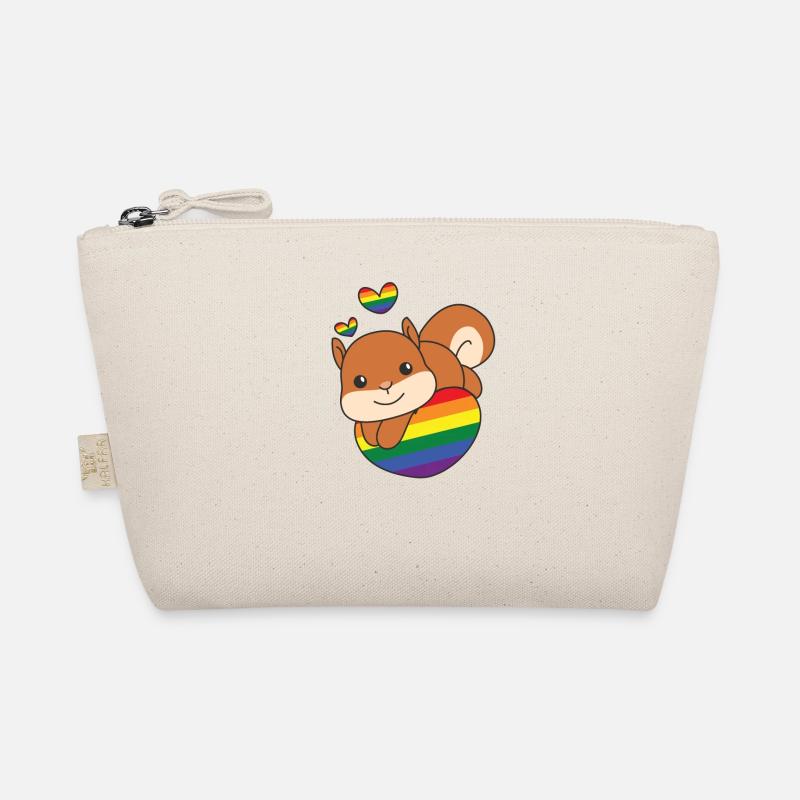 Rainbow Flag Pride LGBTQ Cute Squirrel Organic Pouch