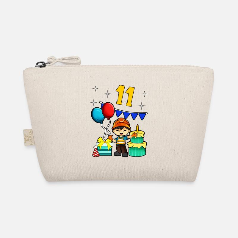 With construction worker - boys' birthday 11 years Organic Pouch